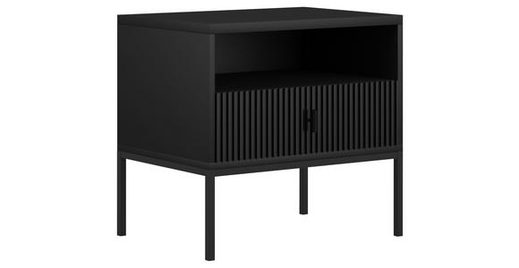 NACHTSCHRANK 53,9/52,4/39 cm - Schwarz, Design, Holzwerkstoff/Metall (53,9/52,4/39cm) - Xora