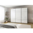 SCHWEBETÜRENSCHRANK  in Schwarz, Weiß  - Alufarben/Schwarz, KONVENTIONELL, Glas/Holzwerkstoff (242/223/68cm) - Novel