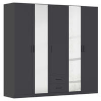 KLEIDERSCHRANK 226/210/54 cm,  in Grau, 5-türig  - Grau, KONVENTIONELL, Holzwerkstoff/Kunststoff (226/210/54cm) - Rauch Möbel