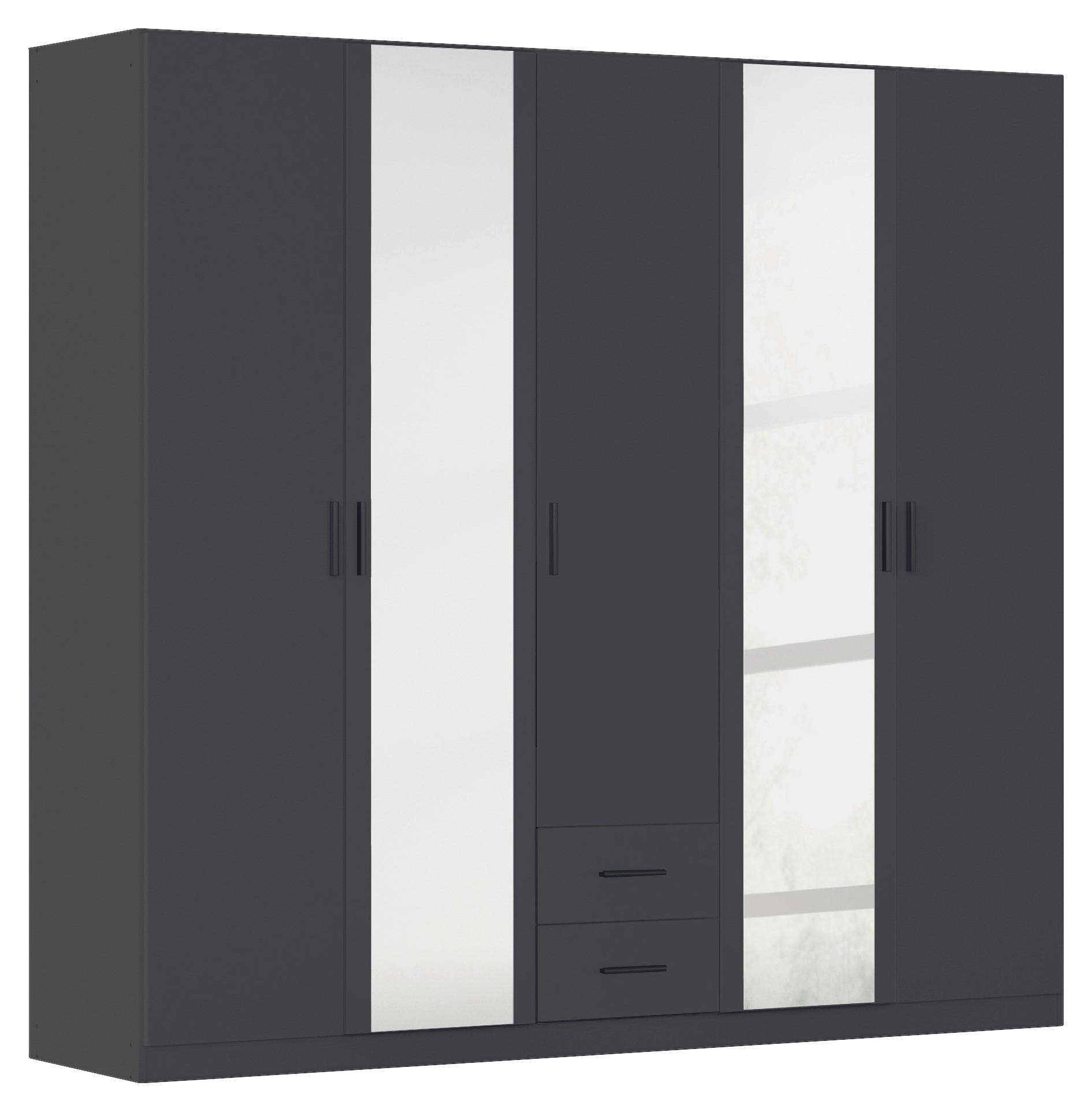 Drehtürenschrank Mit Spiegel 226cm Despina Grau