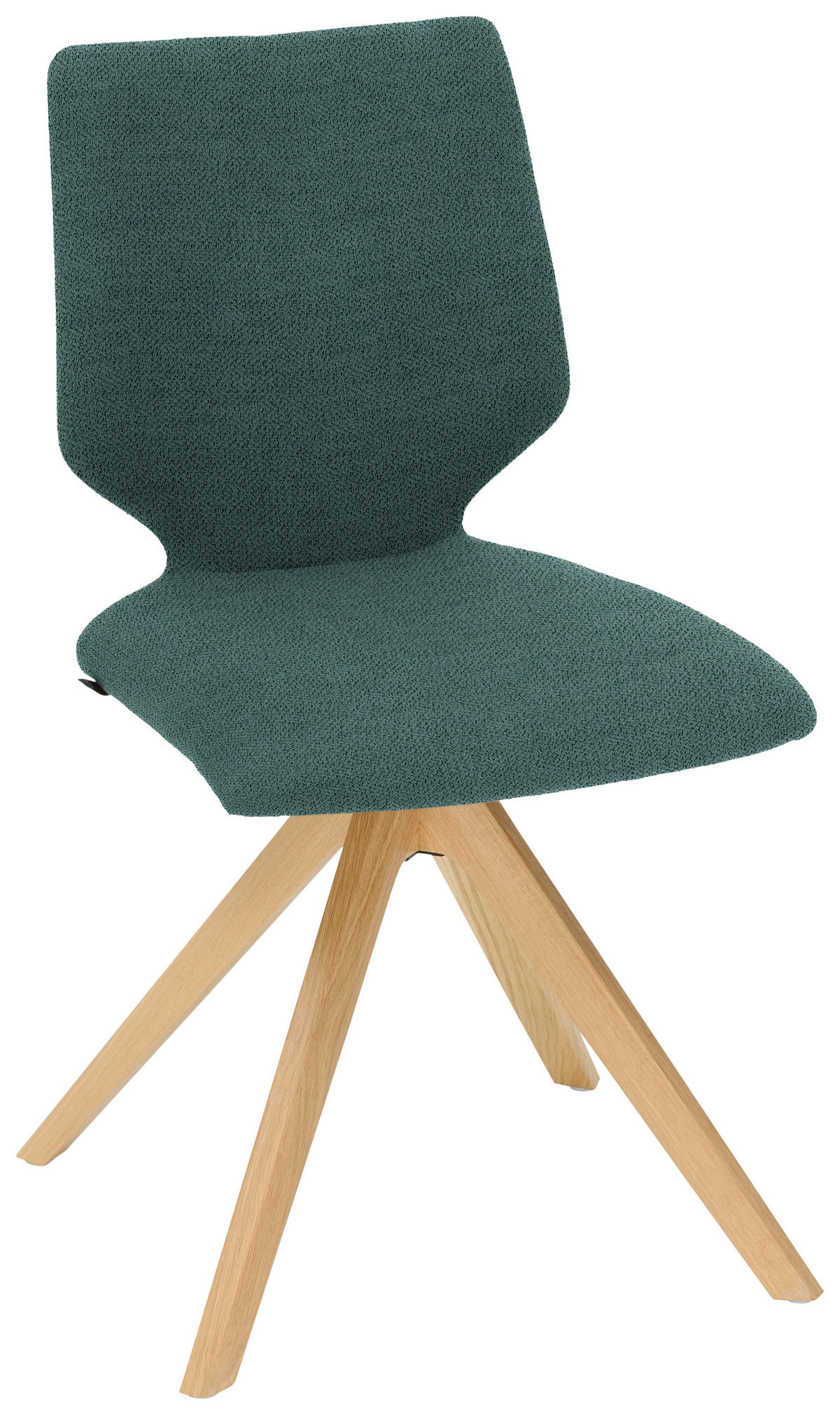 STUHL Struktur  - Türkis/Eichefarben, Design, Holz/Textil (50/92/64cm) - Venjakob