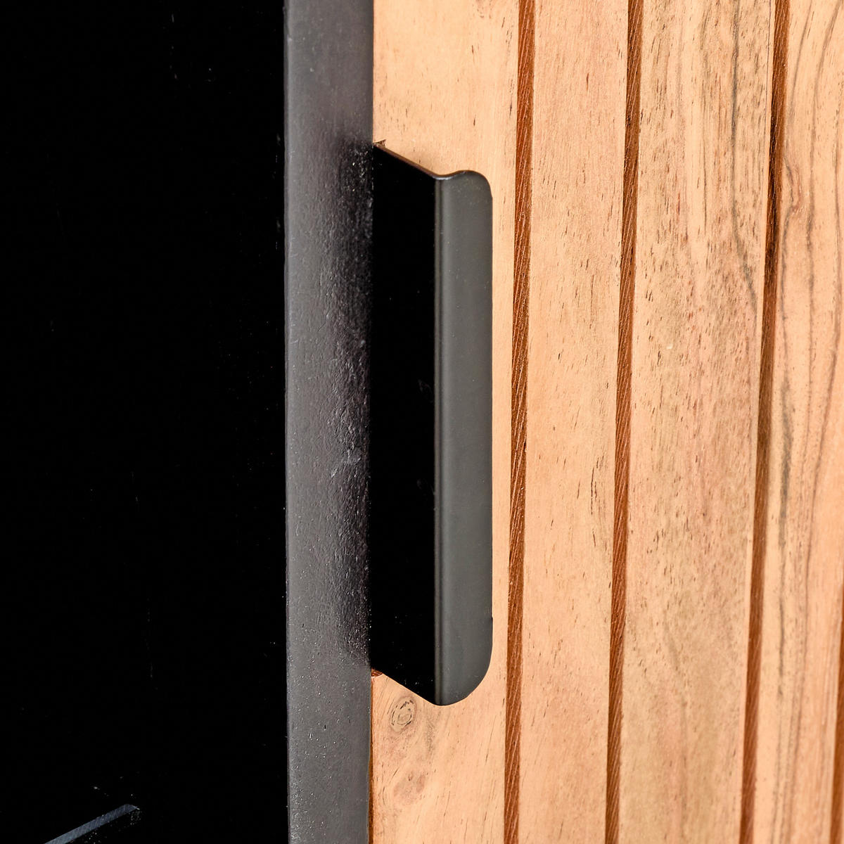 HIGHBOARD  in 150/135/40 cm  - Schwarz/Akaziefarben, KONVENTIONELL, Glas/Holz (150/135/40cm) - Livetastic