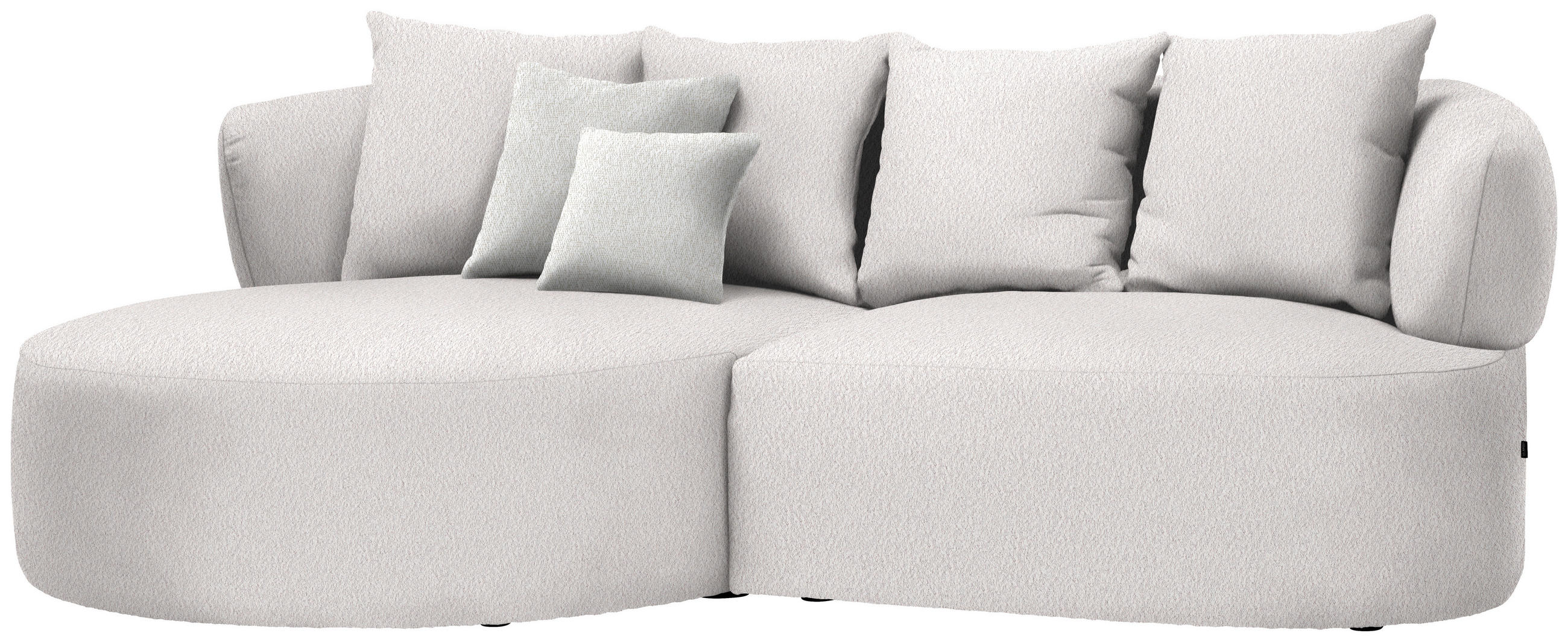 ECKSOFA in Bouclé Hellrosa  166/235 cm  - Sandfarben/Hellrosa, MODERN, Kunststoff/Textil (166/235cm) - Hom`in