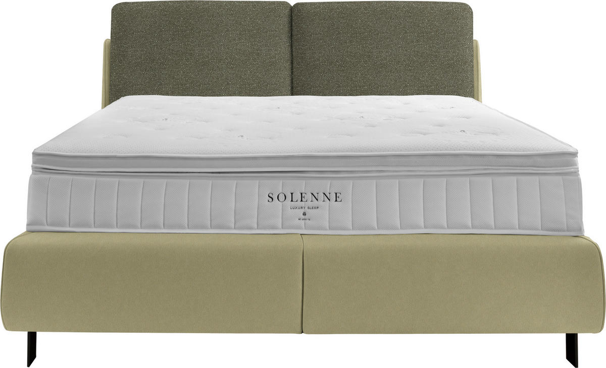 BOXSPRINGBETT 160/200 cm  in Hellgrün, Greige  - Greige/Schwarz, Design, Textil/Metall (160/200cm) - Johann Jakob