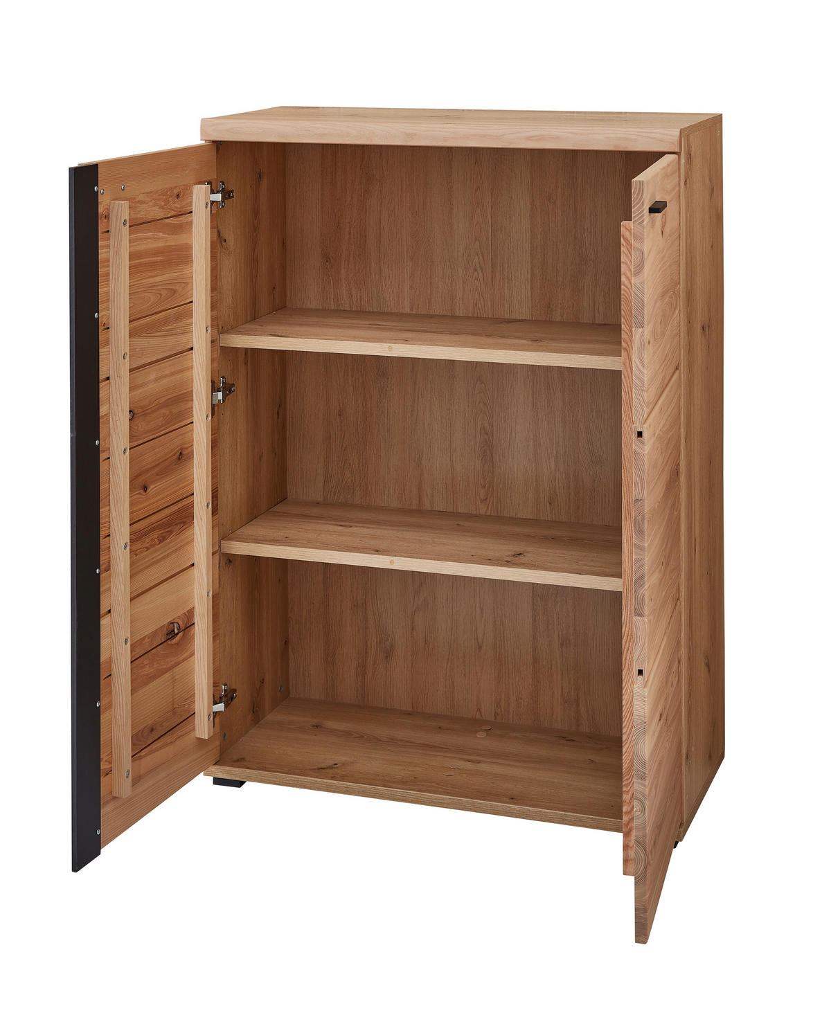 AKTENSCHRANK Schwarz, Eschefarben, Eiche Artisan  - Eschefarben/Schwarz, MODERN, Holzwerkstoff (90/124/38cm) - MID.YOU
