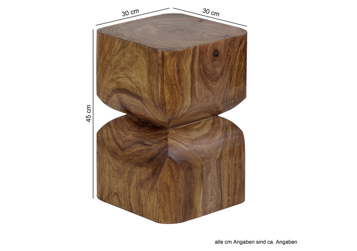 PRÍRUČNÝ STOLÍK, indický palisander, farba indického palisandra - farba indického palisandra, Design, drevo (30/30/45cm) - MID.YOU