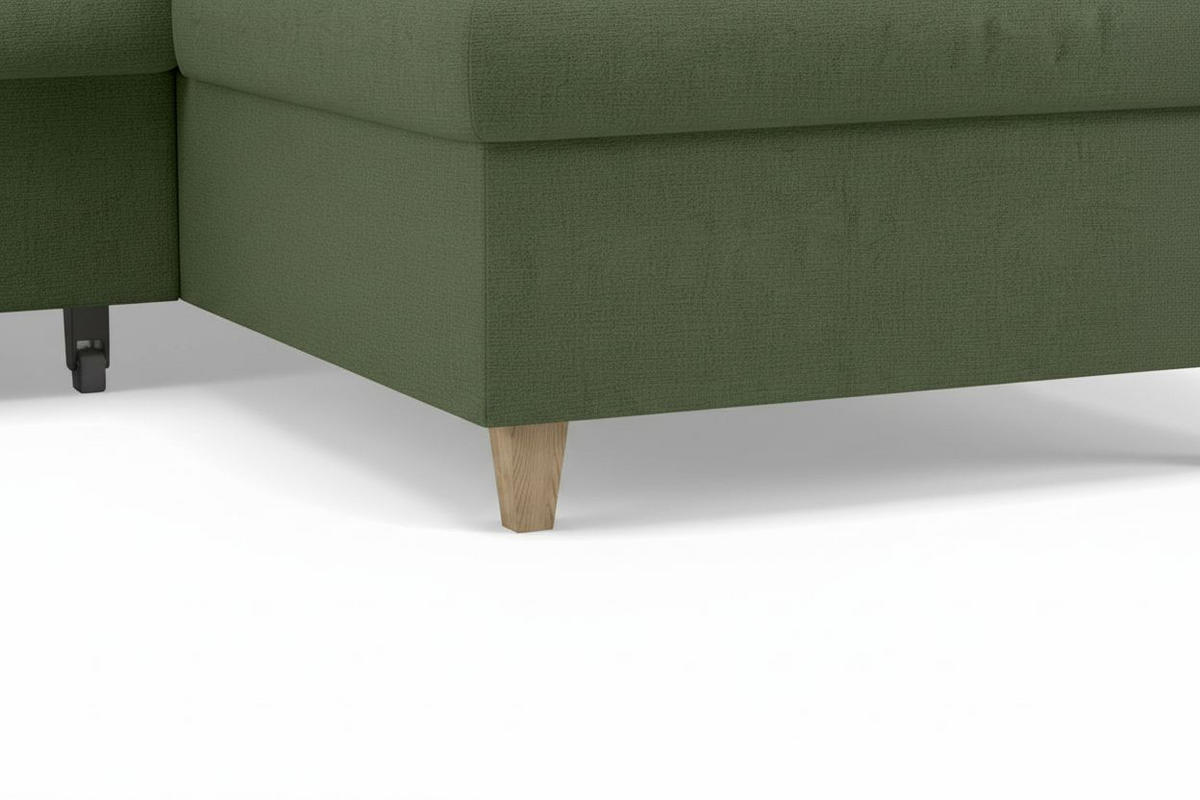 WOHNLANDSCHAFT NIKAS Grün Bouclé  - Buchefarben/Grün, Design, Holz/Textil (310/160/145cm) - MID.YOU