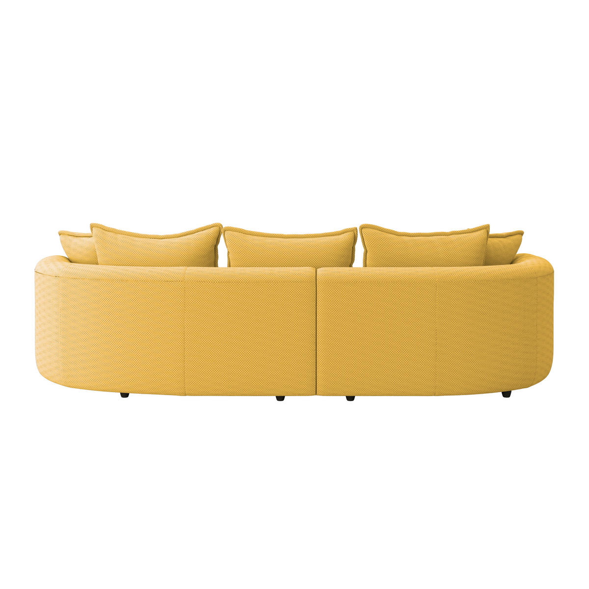 ECKSOFA in Velours, Struktur Senfgelb  - Senfgelb/Schwarz, Modern, Kunststoff/Textil (168/287cm) - Livetastic