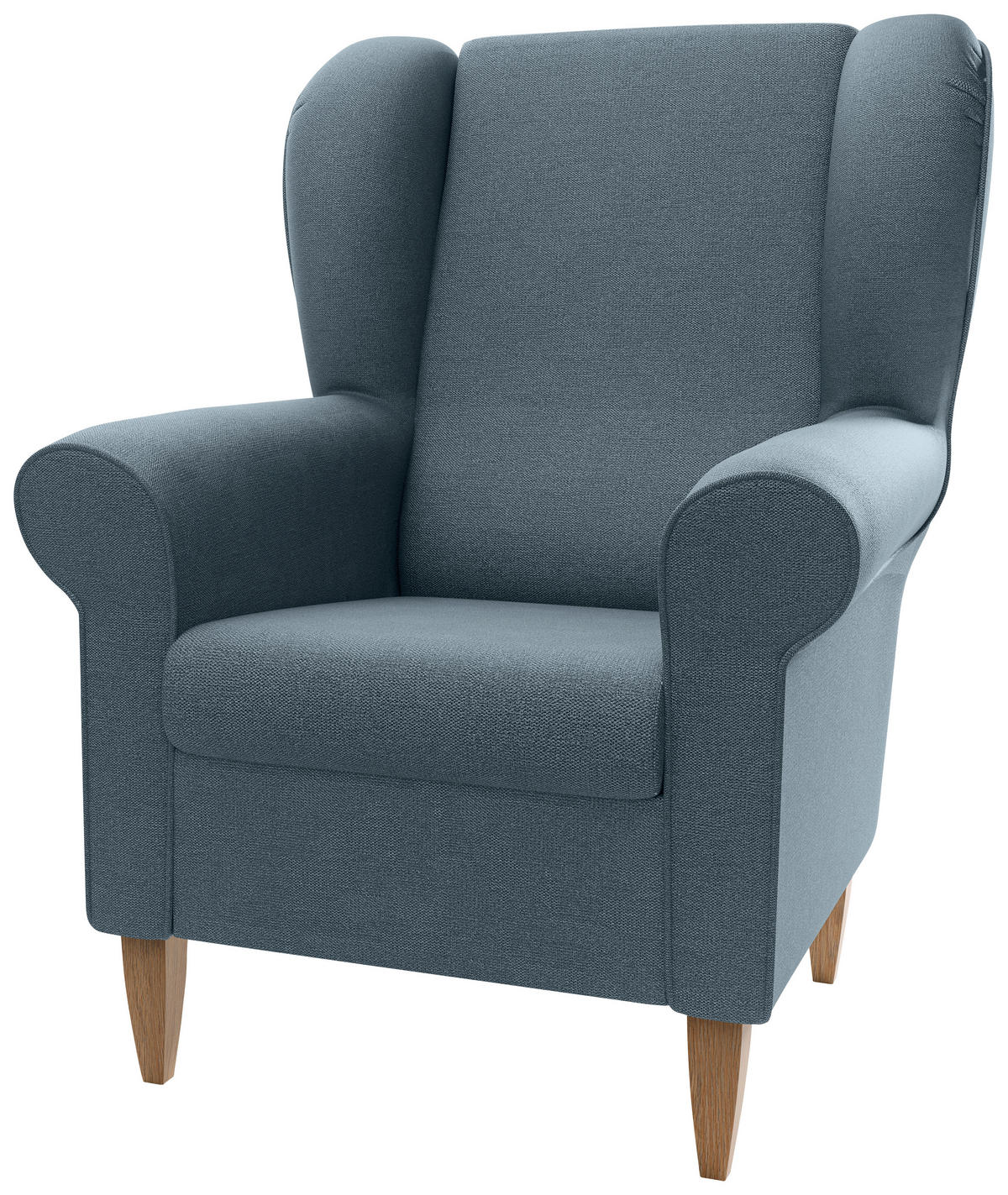 OHRENSESSEL Struktur Blau  - Blau/Naturfarben, Konventionell, Holz/Textil (80/102/86cm) - Livetastic