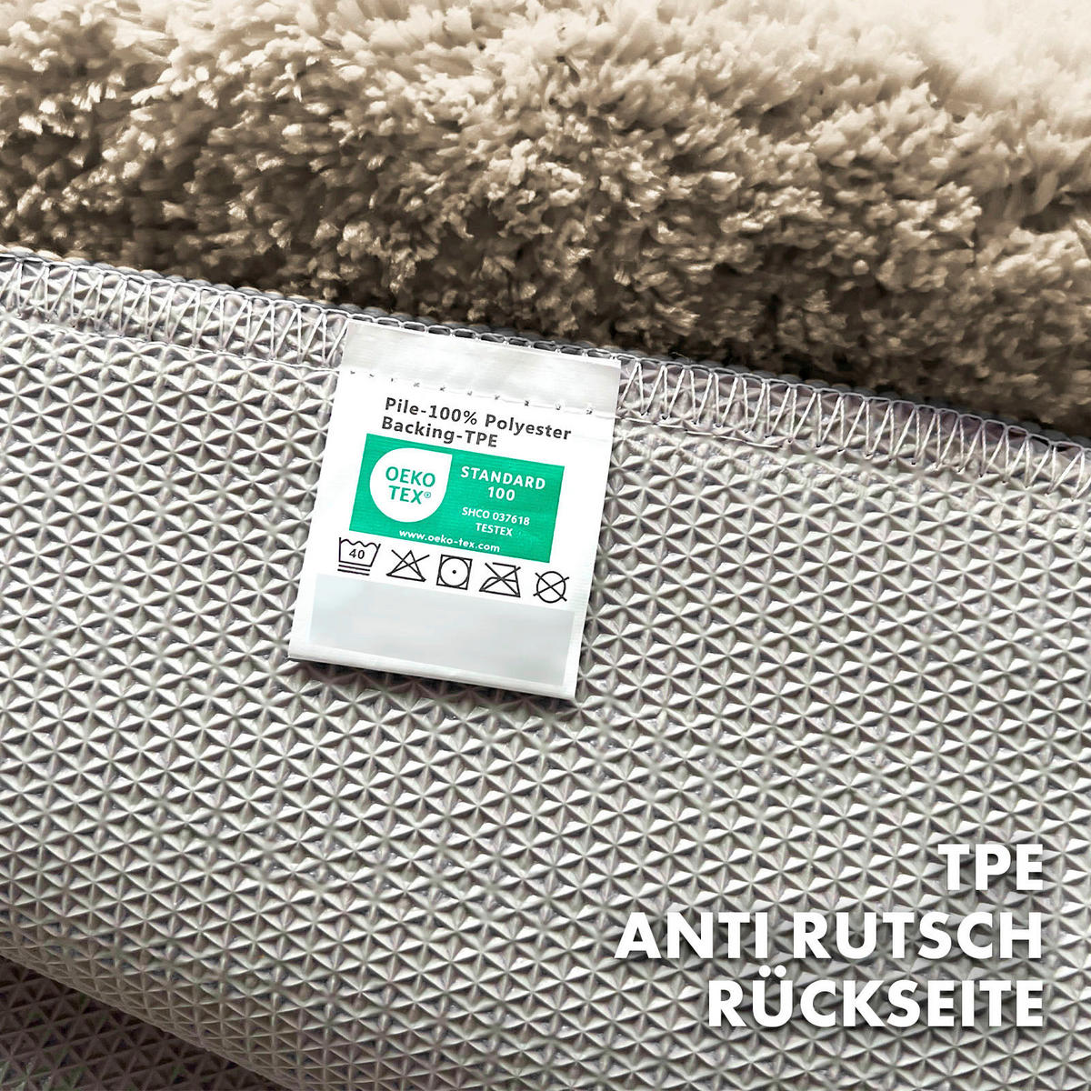 BADEMATTE Atlantis Beige 50/80 cm  - Beige, Basics, Kunststoff/Textil (50/80cm) - Floordirekt