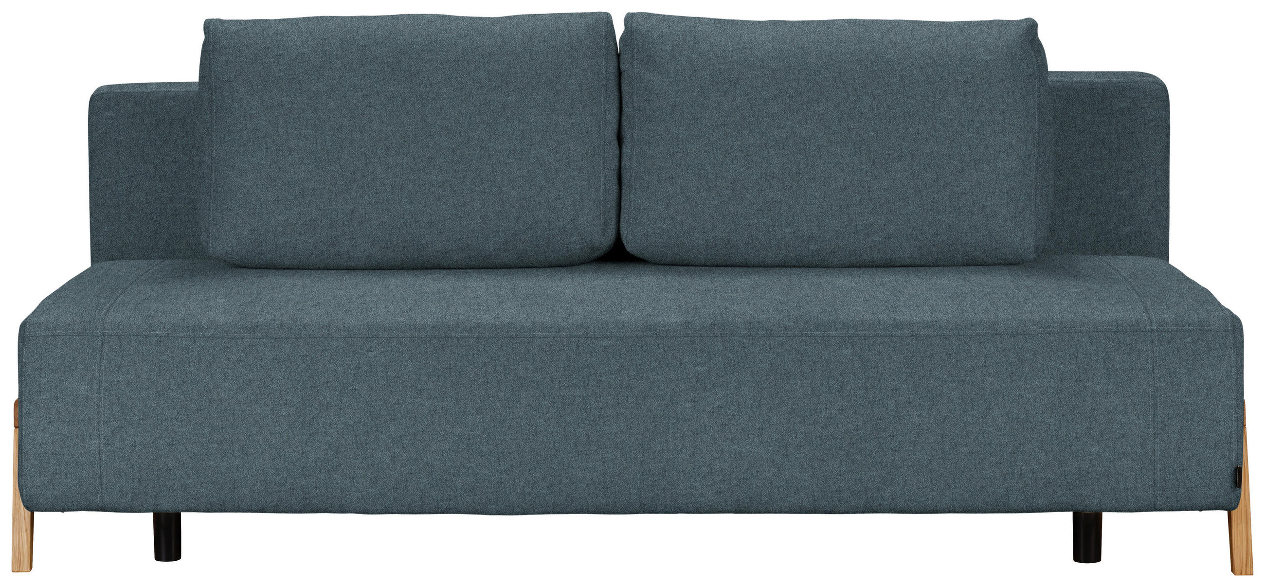 SCHLAFSOFA Chenille Blau  - Blau/Naturfarben, Design, Holz/Textil (211/88/102cm) - Niels Andersson