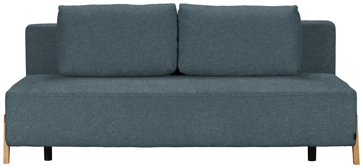 SCHLAFSOFA in Textil Blau  - Blau/Naturfarben, Design, Holz/Textil (211/88/102cm) - Niels Andersson