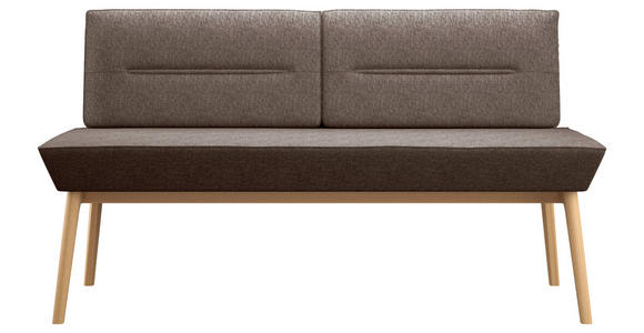 SITZBANK 160/92/66 cm Webstoff Dunkelgrau, Eichefarben Eiche massiv  - Eichefarben/Dunkelgrau, KONVENTIONELL, Holz/Textil (160/92/66cm) - Linea Natura