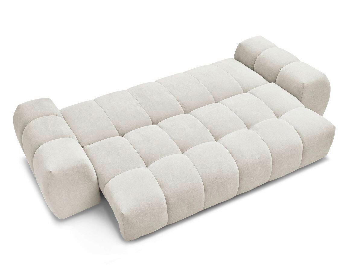 SCHLAFSOFA EVEREST  mit Rücken echt, Armteil links, Armteil rechts Struktur Beige  - Beige/Schwarz, MODERN, Kunststoff/Textil (278/90/115cm)