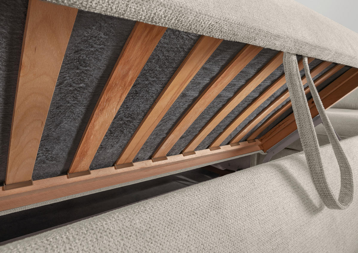 WOHNLANDSCHAFT in Chenille Beige  - Beige/Schwarz, Modern, Textil/Metall (184/387/252cm) - Livetastic
