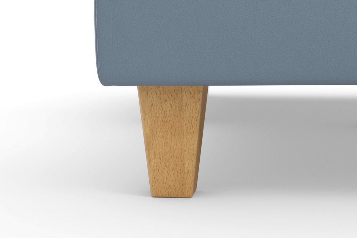 WOHNLANDSCHAFT PALMERA E in Echtleder Graublau  - Graublau/Eichefarben, Basics, Leder/Holz (163/308/212cm) - Sit & More