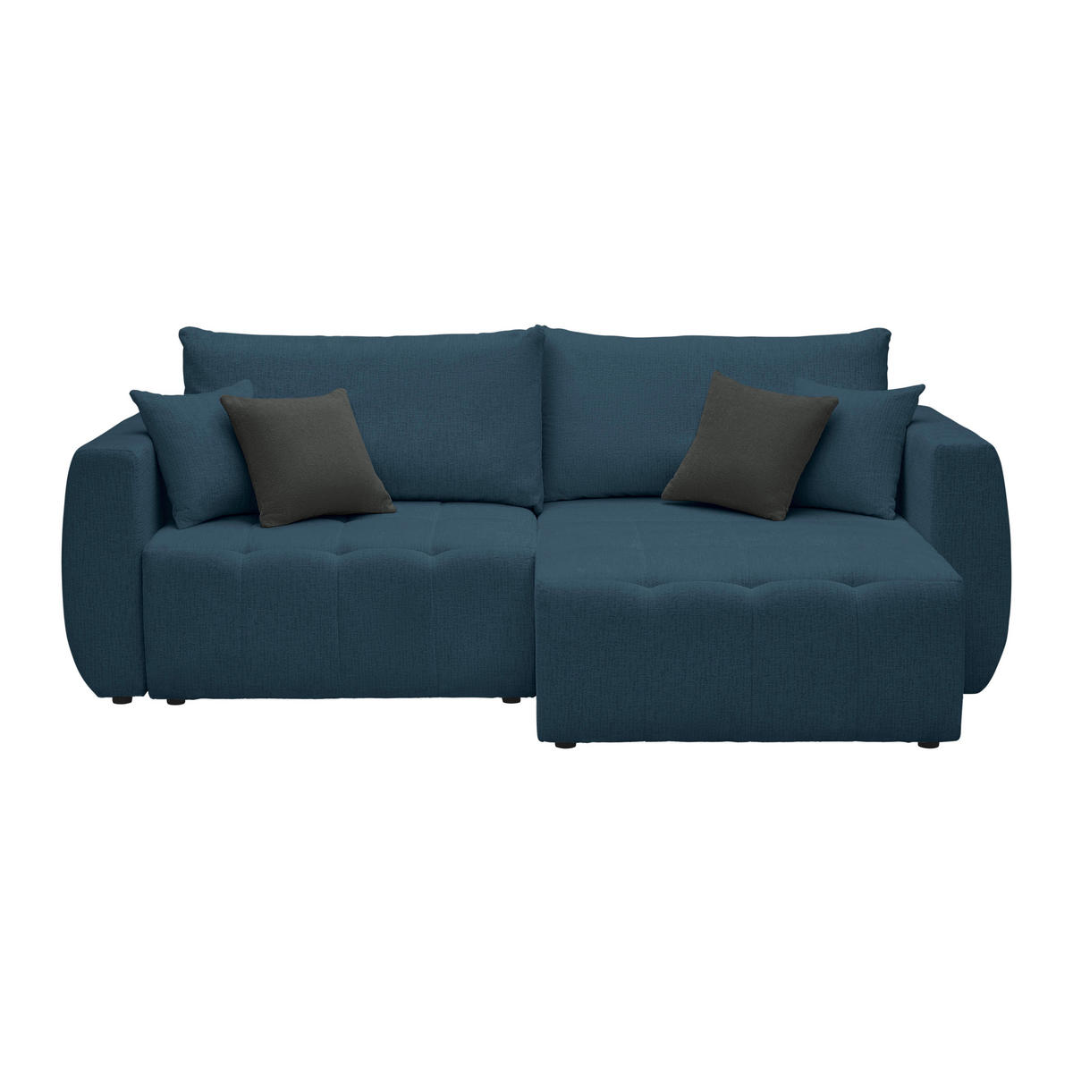 SCHLAFSOFA in Chenille, Jacquard Dunkelblau  - Schwarz/Dunkelblau, Kunststoff/Textil (245/74-90/104cm) - MID.YOU