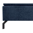 BOXSPRINGBETT 180/200 cm,  in Dunkelblau, Topper, H3 + H3 = fest  - Schwarz/Dunkelblau, Design, Textil/Metall (180/200cm) - Esposa