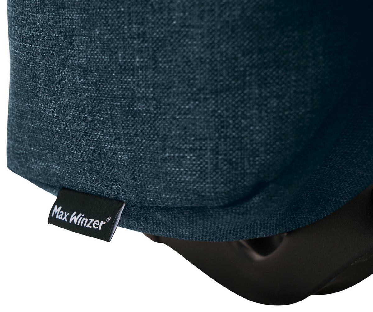 SCHLAFSESSEL in Flachgewebe Dunkelblau  - Schwarz/Dunkelblau, Design, Textil/Metall (85/85/100cm) - Max Winzer