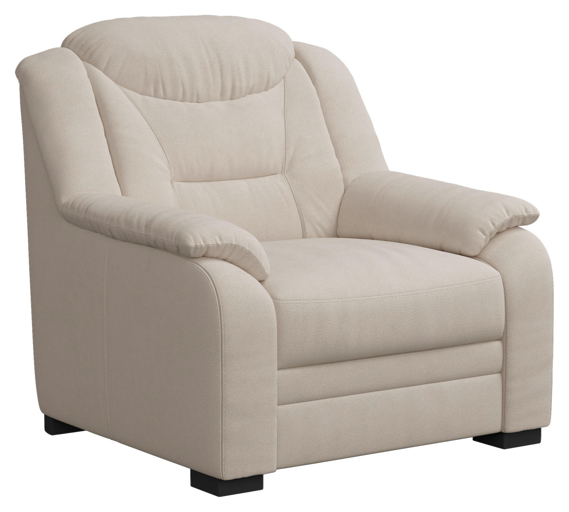 SESSEL in Chenille Beige  - Beige/Schwarz, Basics, Kunststoff/Textil (97/99/99cm) - MID.YOU