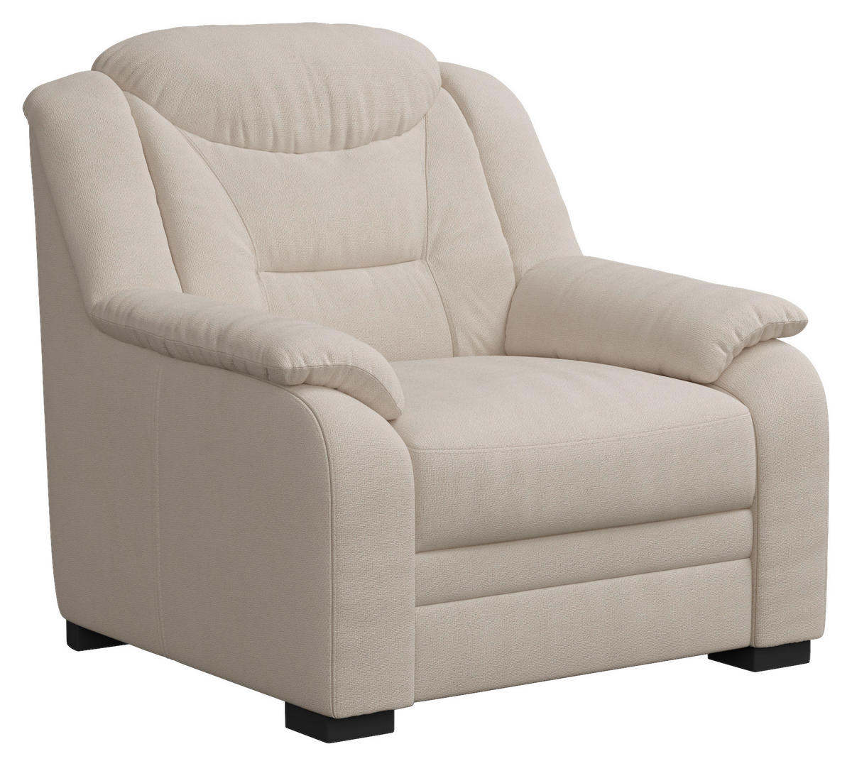 SESSEL in Chenille Beige  - Beige/Schwarz, Basics, Kunststoff/Textil (97/99/99cm) - MID.YOU