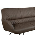SITZBANK 201,5/87/67,5 cm Echtleder Braun, Schwarz  - Schwarz/Braun, Design, Leder/Metall (201,5/87/67,5cm) - Dieter Knoll