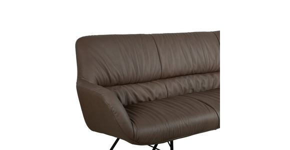 SITZBANK 201,5/87/67,5 cm Echtleder Braun, Schwarz  - Schwarz/Braun, Design, Leder/Metall (201,5/87/67,5cm) - Dieter Knoll