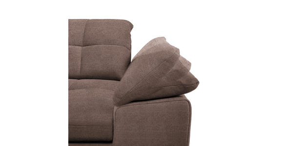 ECKSOFA in Mikrofaser Hellbraun 180/265 cm - Chromfarben/Hellbraun, Design, Textil/Metall (180/265cm) - Carryhome