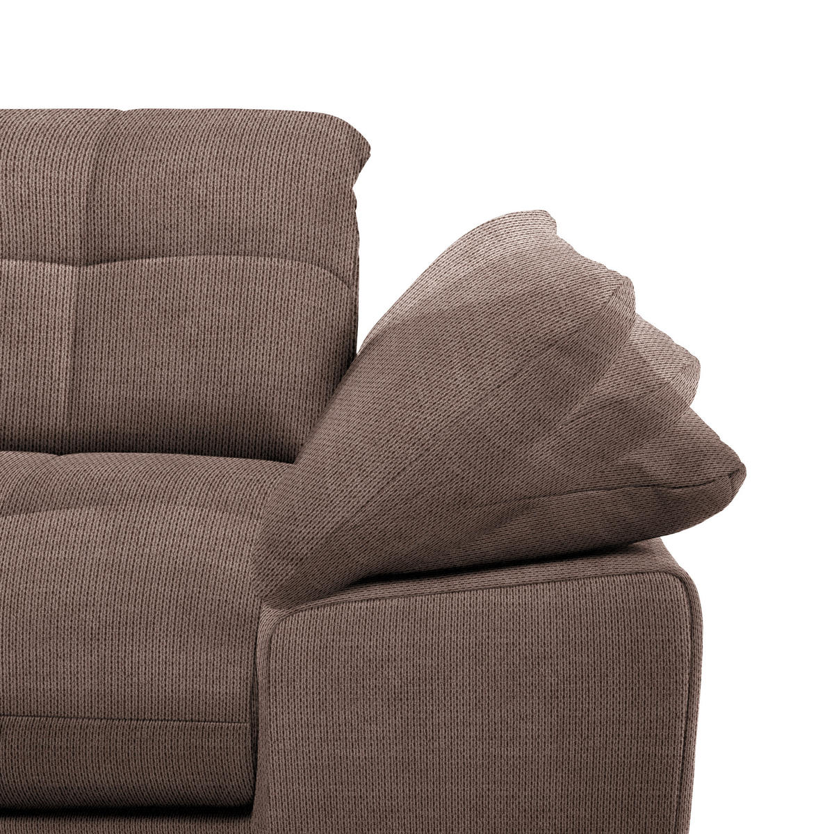 ECKSOFA in Mikrofaser Hellbraun  - Chromfarben/Hellbraun, Design, Textil/Metall (180/265cm) - Carryhome