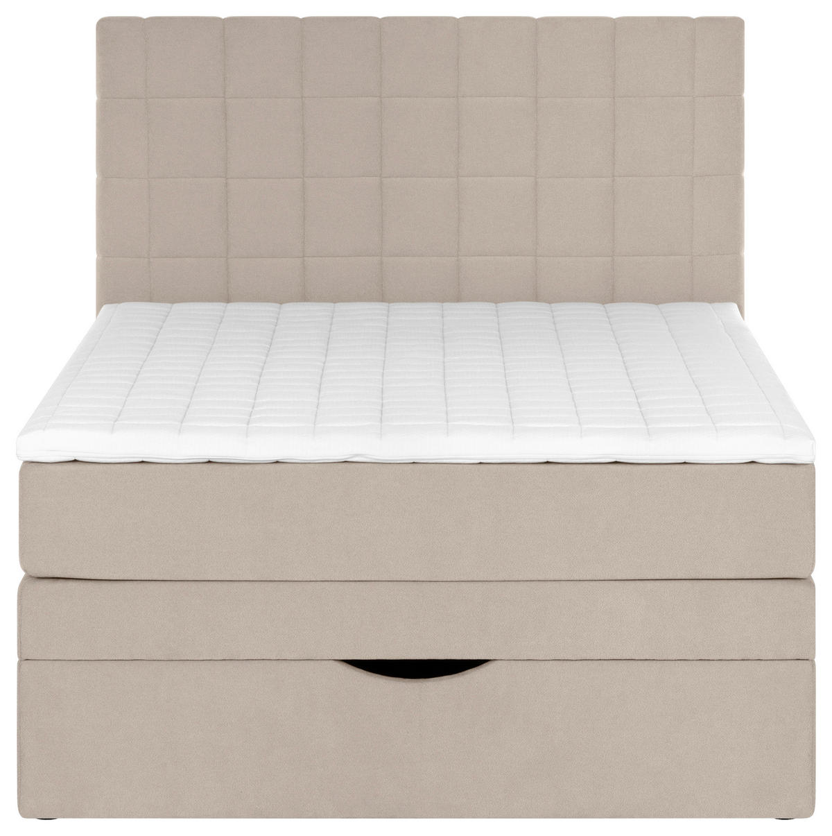 BOXSPRINGBETT 90/200 cm,  in Beige  - Beige/Schwarz, Design, Kunststoff/Textil (90/200cm) - Welnova