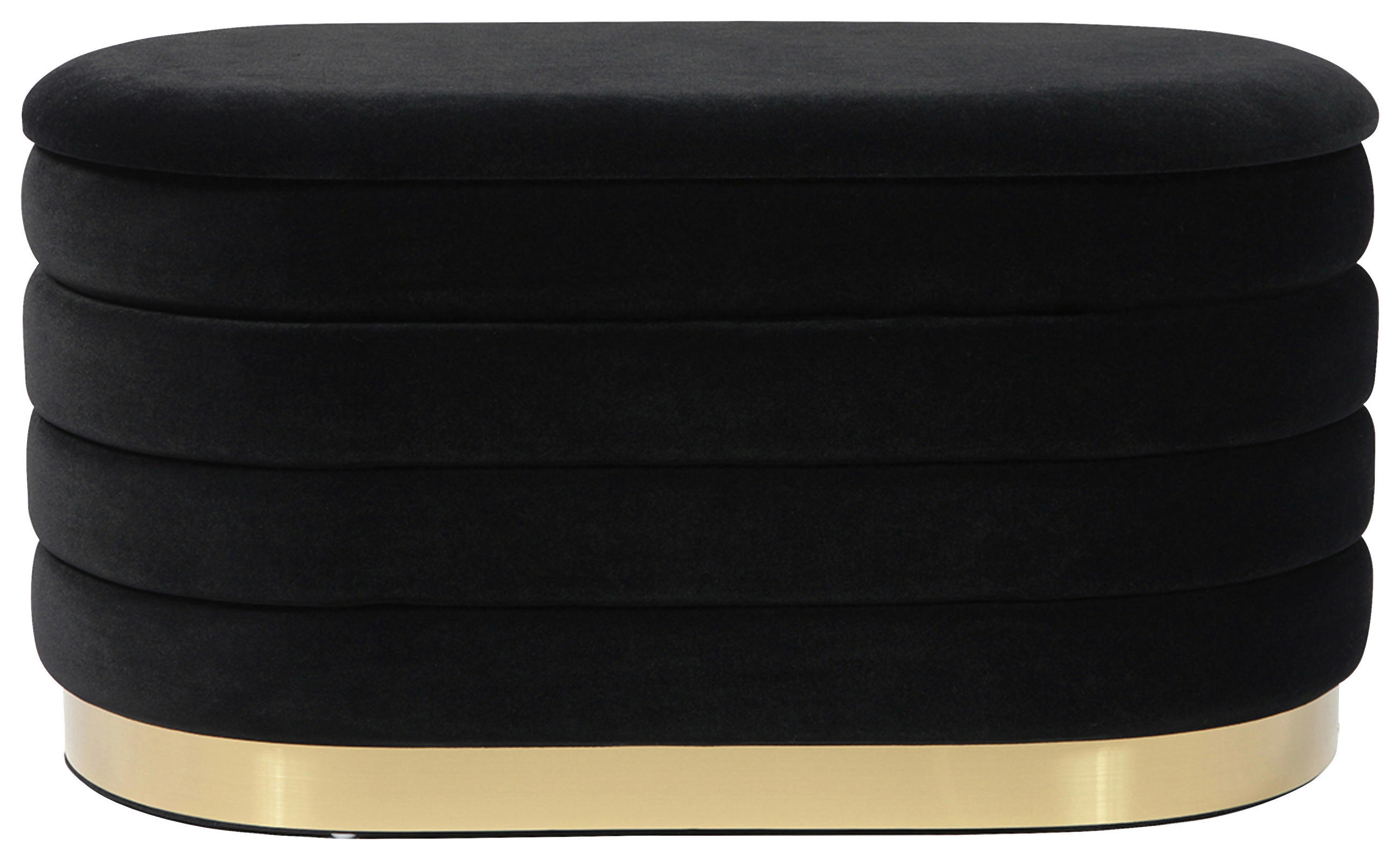 TRUHENBANK 42/42/80 cm Schwarz  - Goldfarben/Schwarz, Design, Textil/Metall (42/42/80cm) - Kayoom