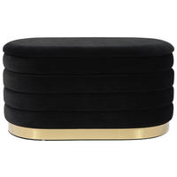 TRUHENBANK 42/42/80 cm Schwarz  - Goldfarben/Schwarz, Design, Textil/Metall (42/42/80cm) - Kayoom