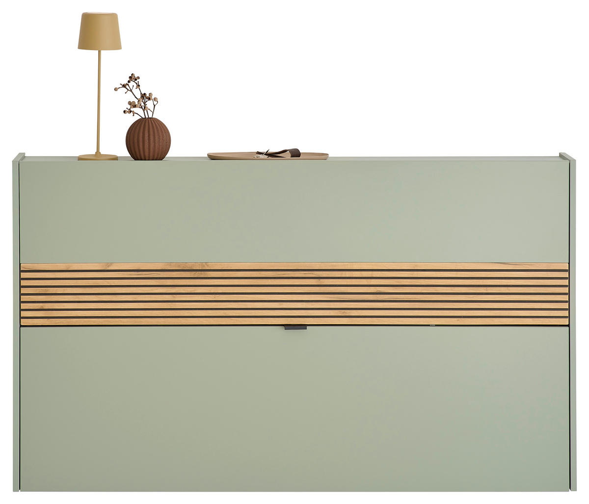 HÄNGESCHUHSCHRANK  in 140/83/18 cm  - Eichefarben/Pastellgrün, Design, Holzwerkstoff/Metall (140/83/18cm) - Voleo