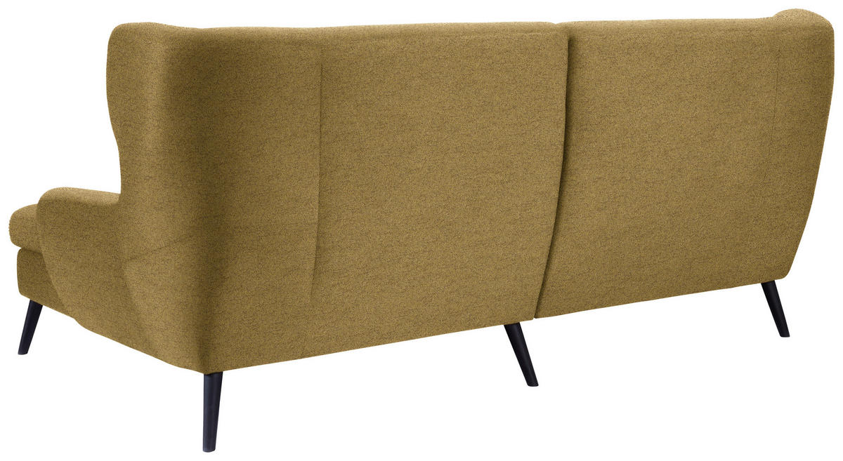 ECKSOFA in Flachgewebe Gelb  - Gelb/Schwarz, Design, Holz/Textil (237/165cm) - Stylife