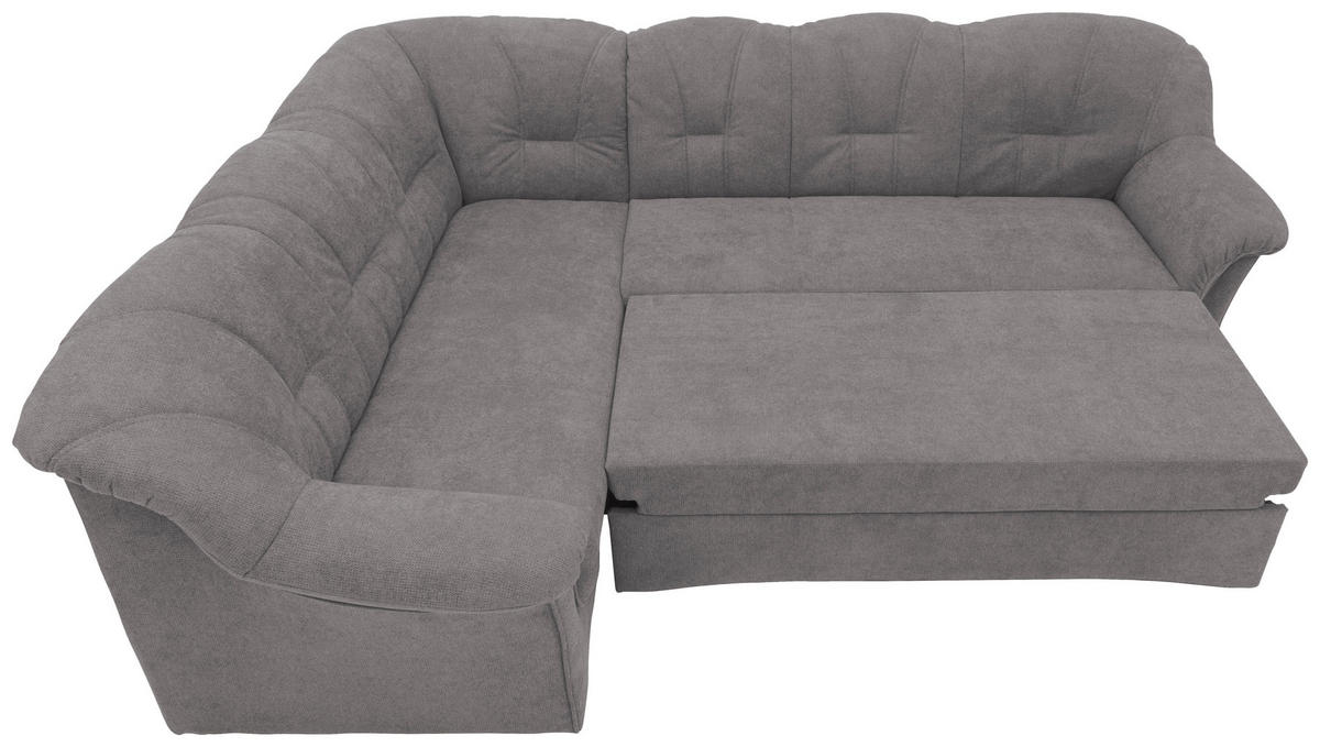 ECKSCHLAFSOFA in Mikrofaser Dunkelgrau  - Dunkelgrau/Schwarz, KONVENTIONELL, Kunststoff/Textil (192/243cm) - MID.YOU