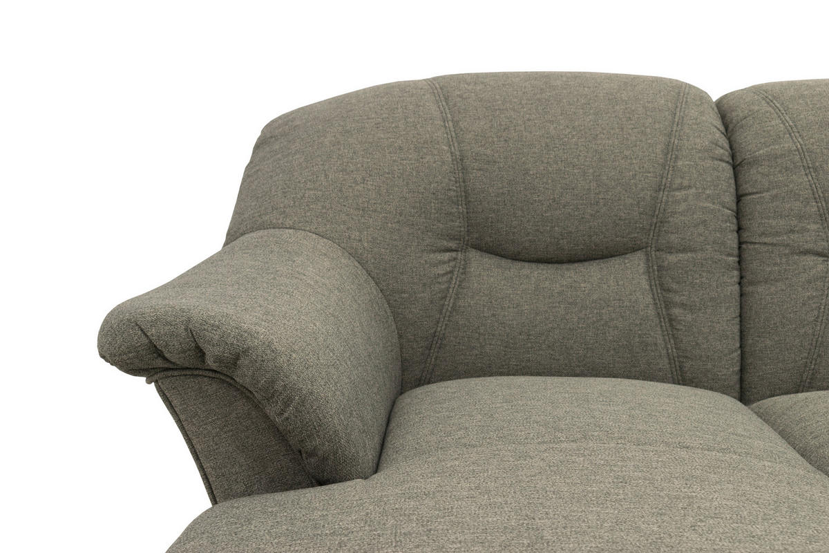 WOHNLANDSCHAFT in Mikrofaser Graubraun  - Graubraun/Schwarz, KONVENTIONELL, Kunststoff/Textil (146/295/180cm) - MID.YOU