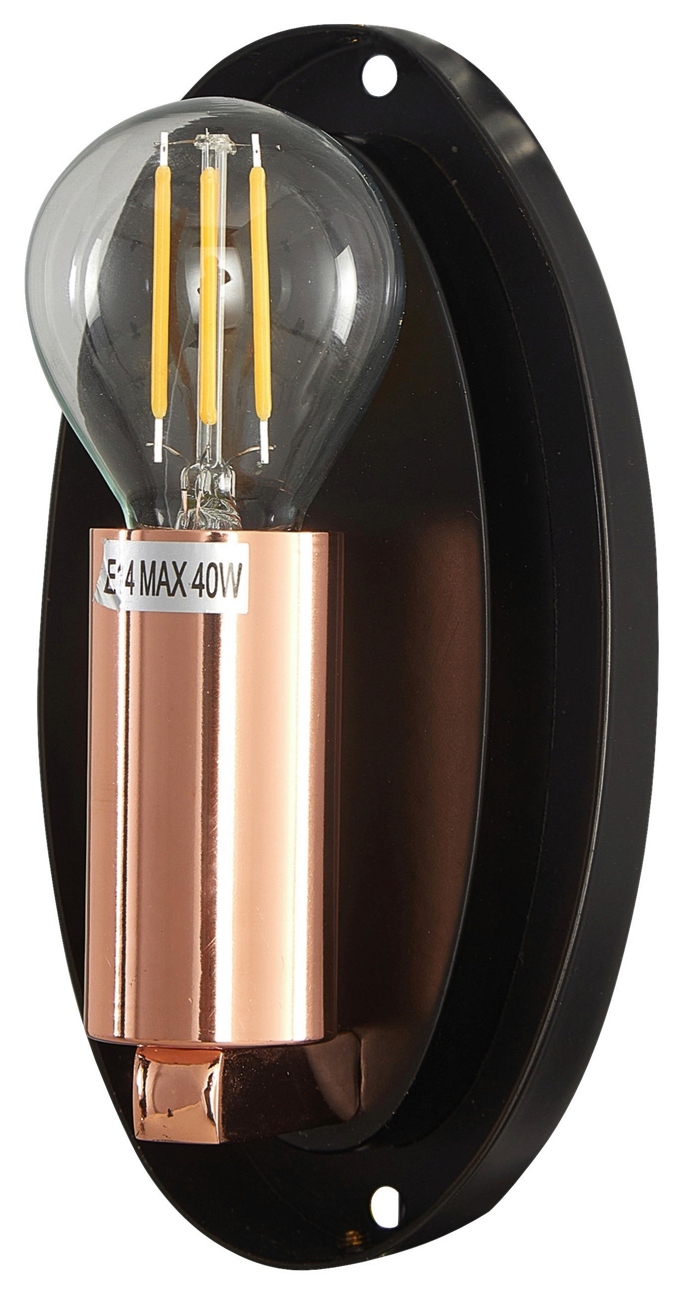 VÄGGLAMPA 20,8/27,5/12,8 cm   - svart/kopparfärgad, Basics, metall/glas (20,8/27,5/12,8cm) - MAYTONI