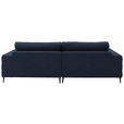 ECKSOFA  in Flachgewebe Dunkelblau  253/177 cm  - Schwarz/Dunkelblau, Design, Textil/Metall (253/177cm) - Dieter Knoll