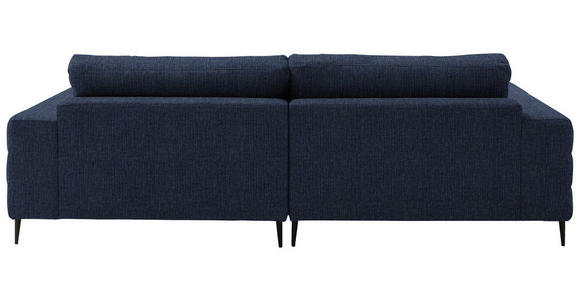 ECKSOFA  in Flachgewebe Dunkelblau  253/177 cm  - Schwarz/Dunkelblau, Design, Textil/Metall (253/177cm) - Dieter Knoll