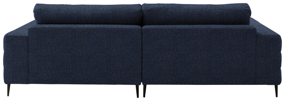 ECKSOFA in Flachgewebe Dunkelblau  253/177 cm  - Schwarz/Dunkelblau, Design, Textil/Metall (253/177cm) - Dieter Knoll