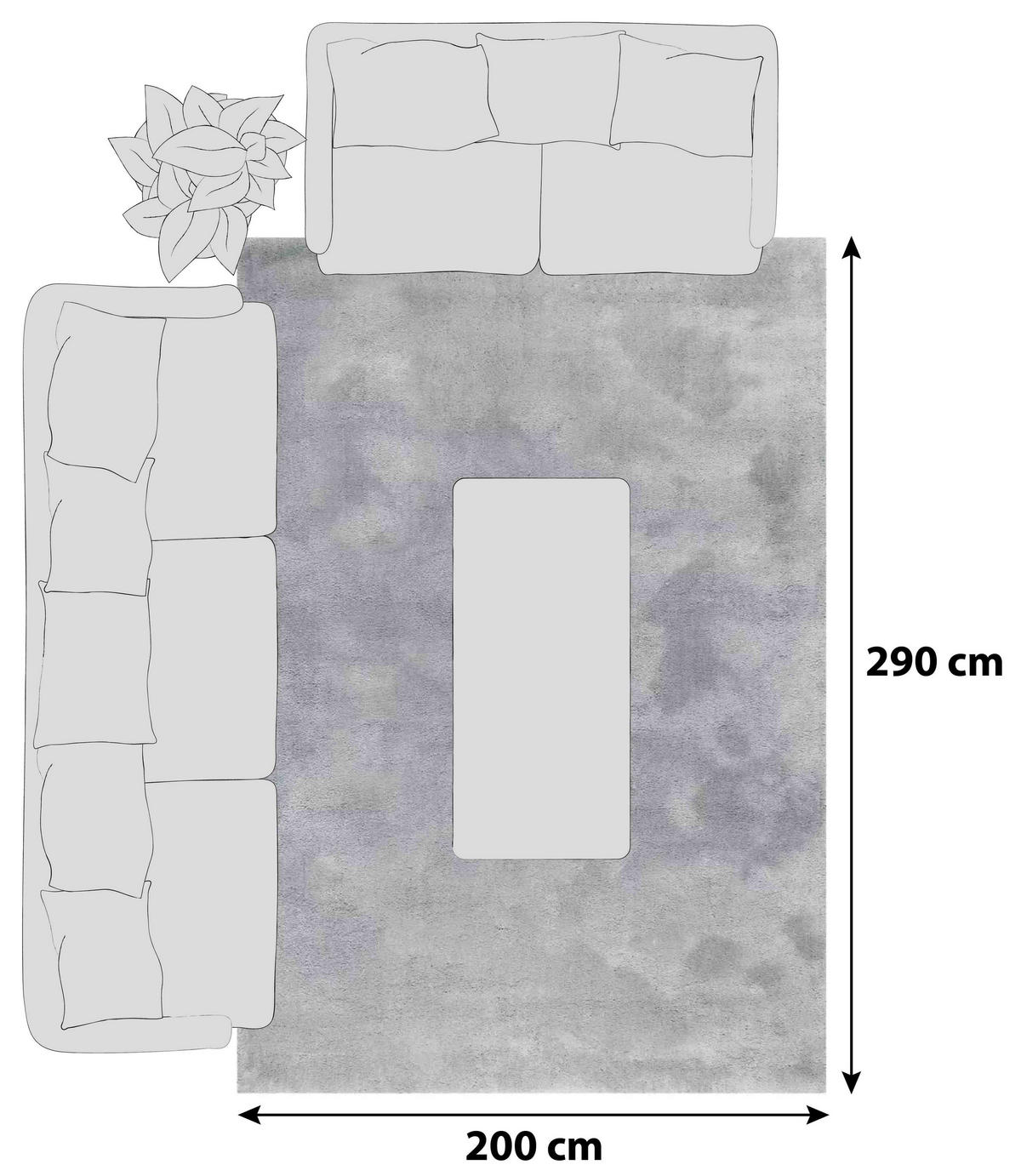 HOCHFLORTEPPICH 200/290 cm Relaxx Hellgrau  - Hellgrau, Basics, Textil (200/290cm) - Esprit