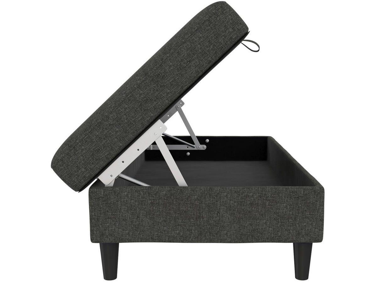 HOCKER in Textil Anthrazit  - Anthrazit/Schwarz, Basics, Kunststoff/Textil (130/43/69cm) - Livetastic