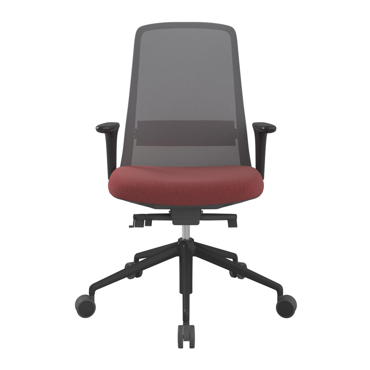 DREHSTUHL Grau, Rot, Schwarz  - Rot/Schwarz, MODERN, Kunststoff/Textil (70/103-115/70cm)