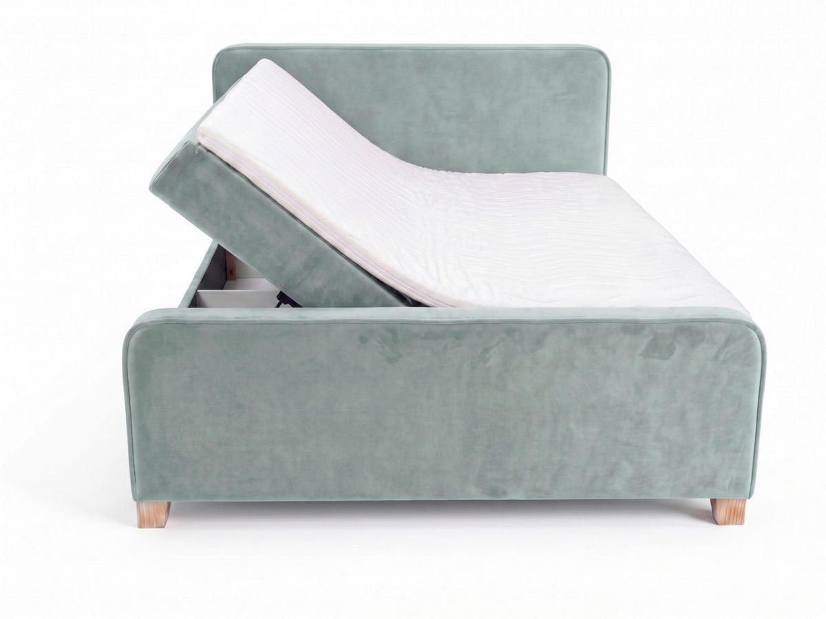 BOXBETT 160/200 cm  in Mintgrün  - Kernbuche/Mintgrün, MODERN, Holz/Textil (160/200cm) - MID.YOU
