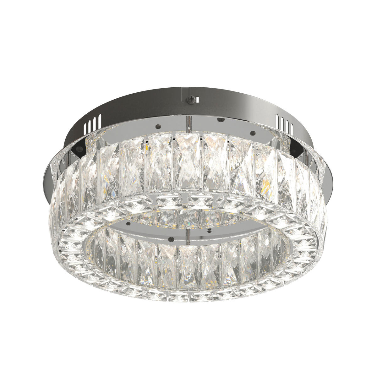 LED-DECKENLEUCHTE 40/14 cm   - Transparent, KONVENTIONELL, Glas/Metall (40/14cm) - Novel