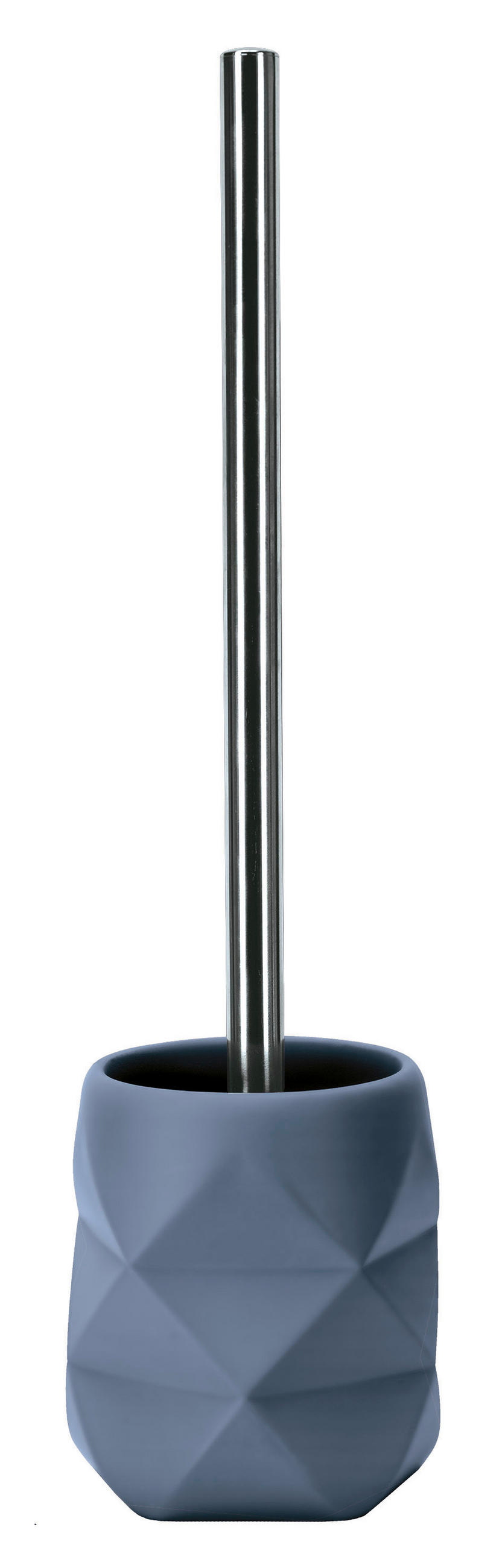 WC-BÜRSTENGARNITUR - Blau/Alufarben, Design, Kunststoff (10,6/39cm) - Kleine Wolke