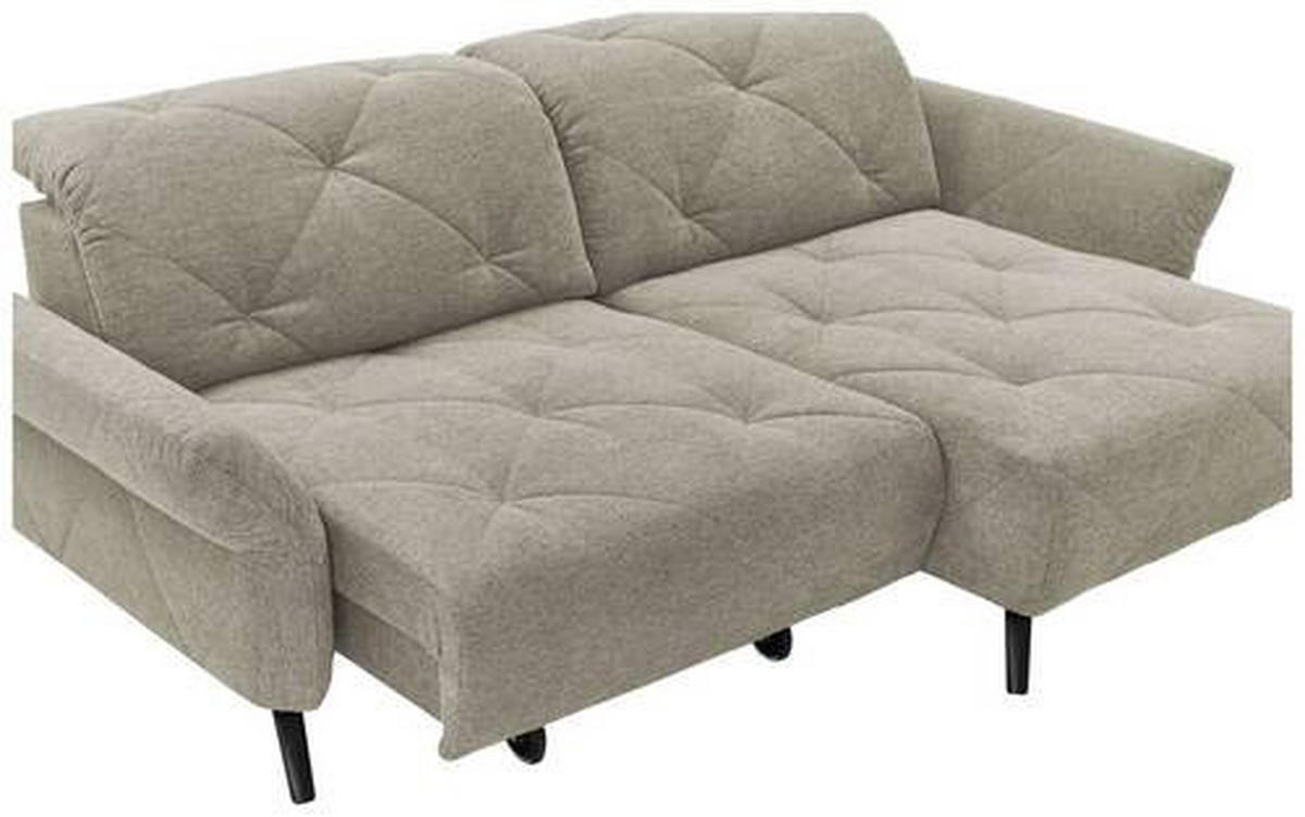 ECKSOFA in Webstoff Hellgrau  - Hellgrau/Schwarz, Design, Textil/Metall (244/173cm) - Moderano