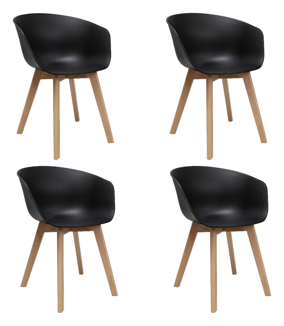 Mid.you Armlehnstuhl-Set Schwarz 60x78.5x44 cm
