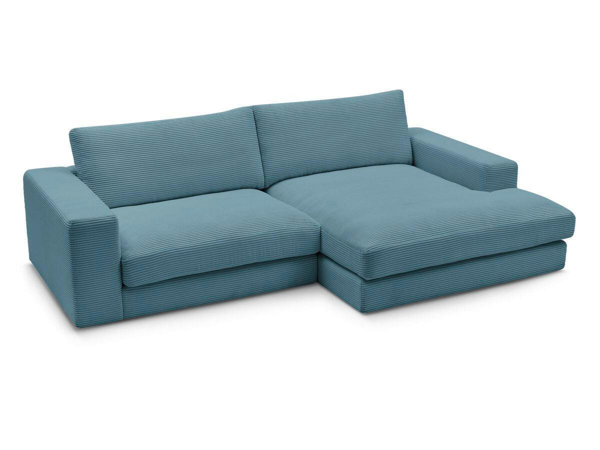 ECKSOFA  LEONARD Hellblau Cord  - Schwarz/Hellblau, MODERN, Kunststoff/Textil (274/159cm)