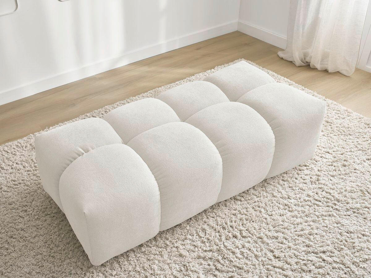 HOCKER EVEREST Struktur Weiß  - Schwarz/Weiß, MODERN, Kunststoff/Textil (140/70/40cm)